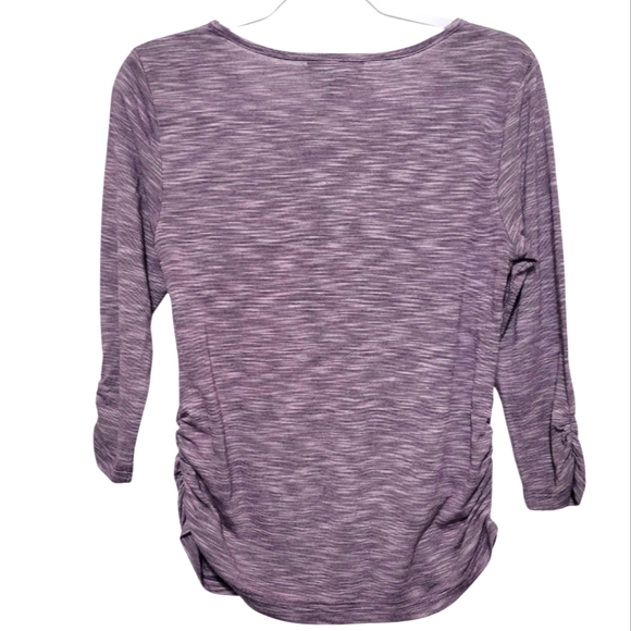 Style & Co Women's Purple Paisley Sequin Top Size Petite Medium - Picture 4 of 5